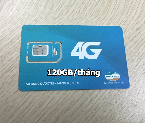 Sim 4G Viettel 120GB/tháng
