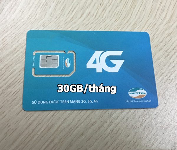 Sim 4G Viettel 30GB/tháng