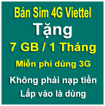 Sim 4G Viettel 1 năm 84GB
