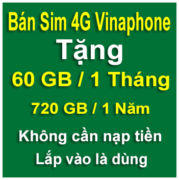 Sim 4G Vinaphone 1 năm 720GB