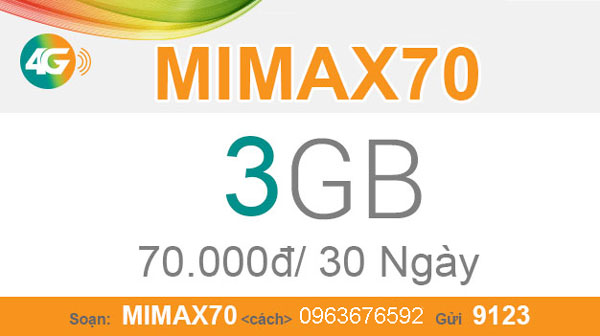 đăng ký mimax70 viettel