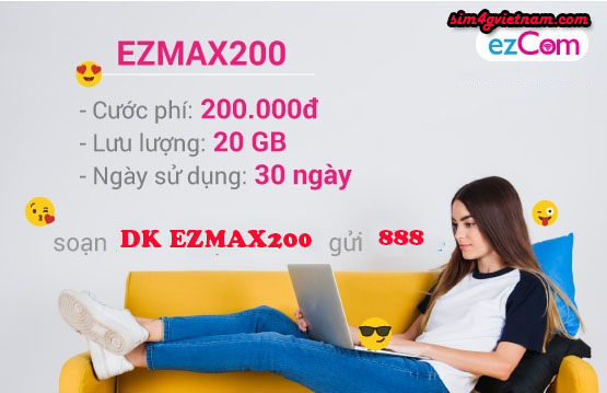 gói cước ưu đãi của nhà mạng vinaphone ezmax200