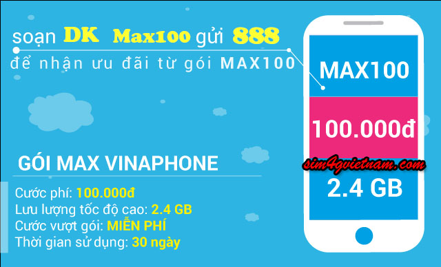gói cước max100 vinaphone do nhà mạng vinaphone cung cấp